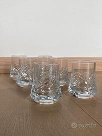 Servizio 6 bicchieri liquore vetro Russian cut.