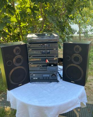 Impianto Hi-Fi Vintage Componibile AIWA + Giradis