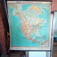 carta geografica AMERICA SETT FIS POL DEAGO 1968