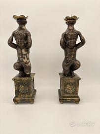 Candelieri antichi cariatidi putti candelabri