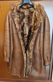 Cappottino vintage in pelle, Montone “SHEARLING”
