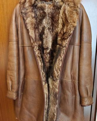 Cappottino vintage in pelle, Montone “SHEARLING”