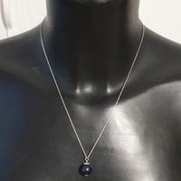 Collana in argento 925 e perla nera naturale 