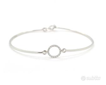 Bracciale semirigido in oro bianco e diamanti