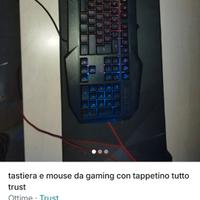 tastiera mouse e tappetino trust da gaming 