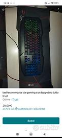 tastiera mouse e tappetino trust da gaming 