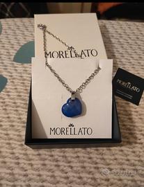 collana girocollo Morellato acciaio e pietra blu