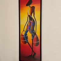 Quadro etnico con cornice in legno