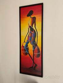 Quadro etnico con cornice in legno
