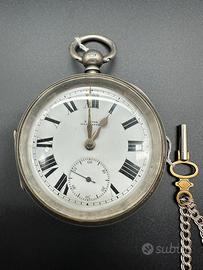 Argento 925 Orologio da Tasca cipolla con chiave