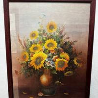 Quadro girasoli – cornice in legno – stile classic
