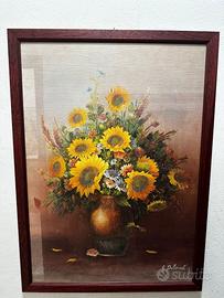 Quadro girasoli – cornice in legno – stile classic