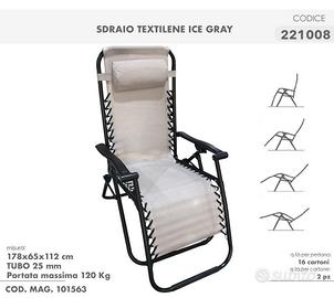Sedia x giardino o terrazza con varie posizioni