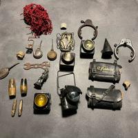 Blocco di accessori bici d'epoca vintage