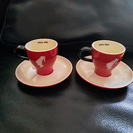2 TAZZINE CON PIATTINO JULIUS MEINL  COLORE ROSSO 