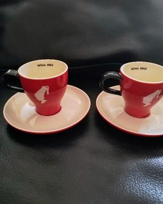 2 TAZZINE CON PIATTINO JULIUS MEINL  COLORE ROSSO 
