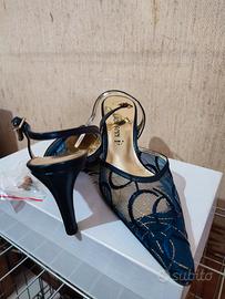 Sandali eleganti con tacchetto 37 blu Lady Ann