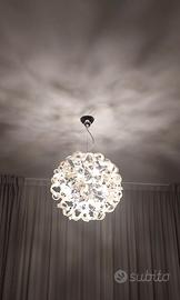 Lampadario con riccioli in vetro