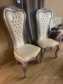 2 SEDIE schienale ALTO in coppia stile BAROCCO