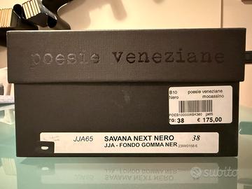 Mocassino donna in pelle nera, misura 38