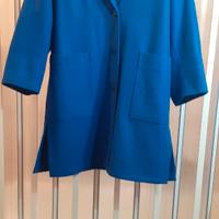 Cappotto Vintage Donna in lana blu Carta zucchero