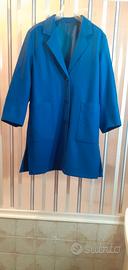 Cappotto Vintage Donna in lana blu Carta zucchero