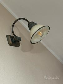 Lampada da muro in rame e vetro Murano