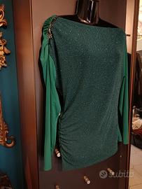 Maglia verde smeraldo Lurex