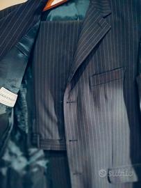 completo  giacca blazer blu gessato tg54