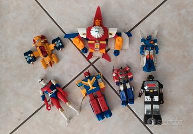 Lotto di 7 robot giocattoli vintage anni 70 80