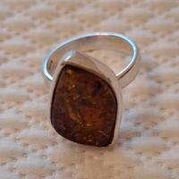 Anello Argento 925 Ambra Baltica 