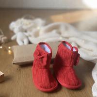 Scarpine rosse neonato con interno morbido bianco