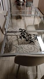 Tavolo in vetro temperato da soggiorno/cucina