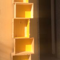 Librerie con casse di vino