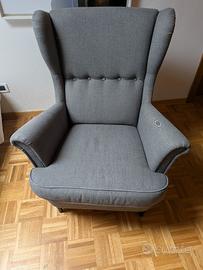Poltrona Strandmon Ikea con grigio scuro + fodera