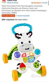 Fisher-Price Zebra Primi Passi +6mesi
