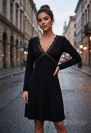 Abito da sera Diesel con dettagli in pizzo e pelle