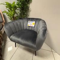 Poltroncina da camera di velluto grigio