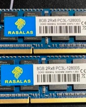 16GB RAM Rasalas (Hynix)  DDR3L 1600mhz 2x8GB
