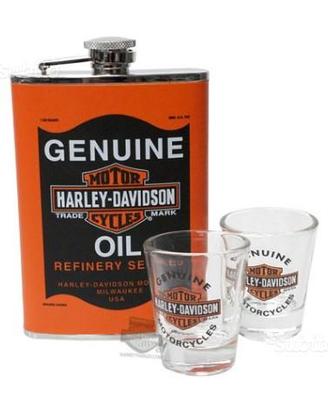 Set fiaschetta bicchieri shot harley davidson vint