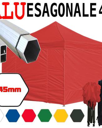 Gazebo 3x3 pieghevole rosso chiosco impermeabile