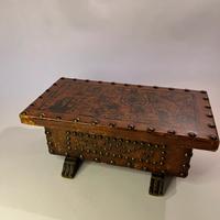 SCATOLA PORTAGIOIE SPAGNOLA IN LEGNO E CUOIO