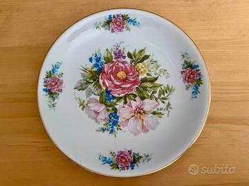 Piatto decorativo con fiori dipinti di Limoges