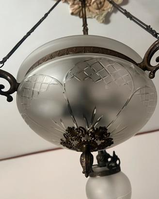 Lampadario con 3 luci antiquario