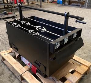 Barbecue misto - griglia - 3x girarrosti elettrici