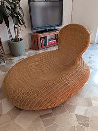Chaise Longue vimini e rattan Storvik
