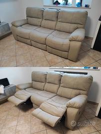 Divano + poltrona reclinabili 