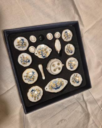 Servizio da tè in miniatura - Porcellana e Oro 