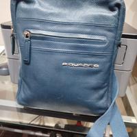 Tracolla Piquadro in pelle blu