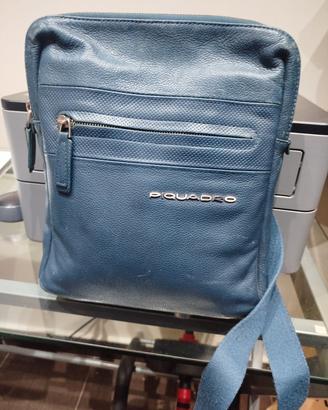 Tracolla Piquadro in pelle blu